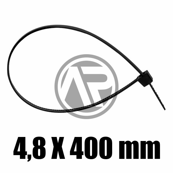 48400P ABRACADEIRA PLASTICA FIVELA PRETA 400X4.8 MM(100 UNI)